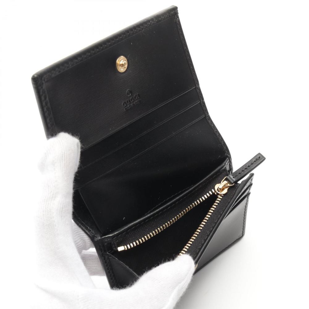GUCCI Horsebit Bifold Wallet Leather Black - Picture 3 of 4